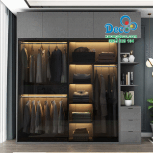 Tủ quần áo nhôm cánh kính DTK119