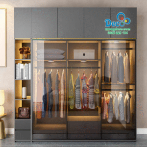Tủ quần áo nhôm cánh kính DTK120