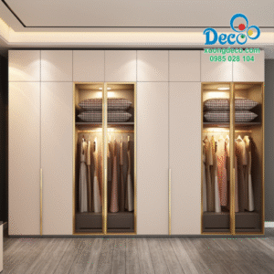 Tủ quần áo nhôm cánh kính DTK127