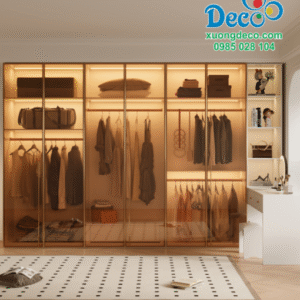Tủ quần áo nhôm cánh kính DTK129