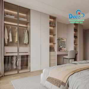Tủ quần áo nhôm cánh kính DTK133