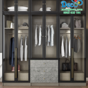 Tủ quần áo nhôm cánh kính DTK137